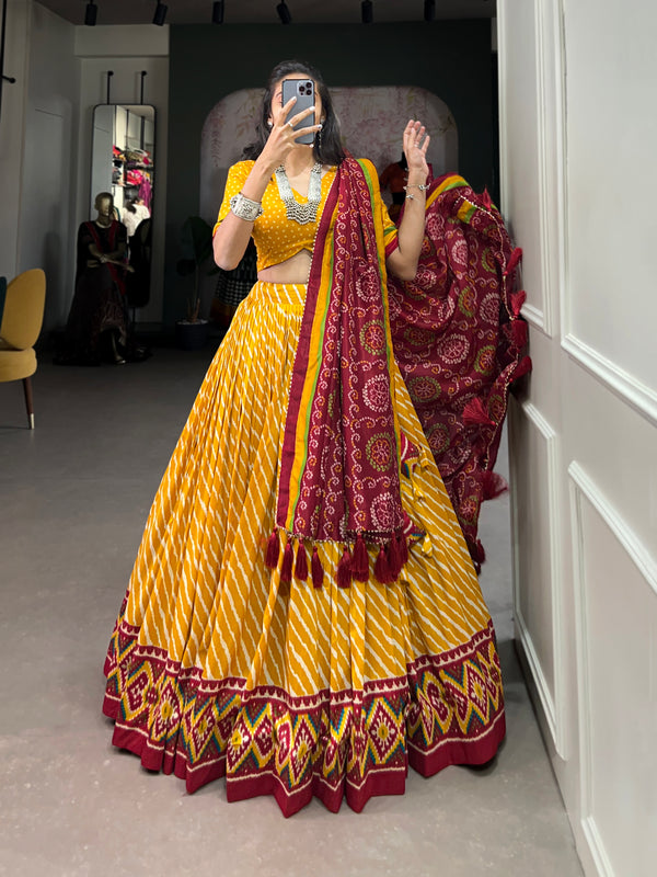 PATOLA LEHERIYU PRINT LEHENGA CHOLI