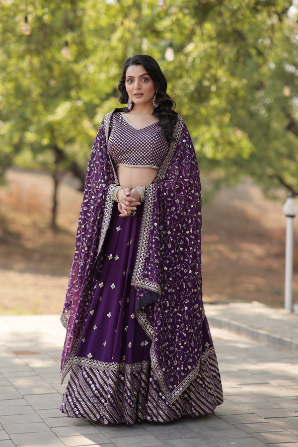 Heavy Sequins & Thread Embroidered Work Lehenga Choli